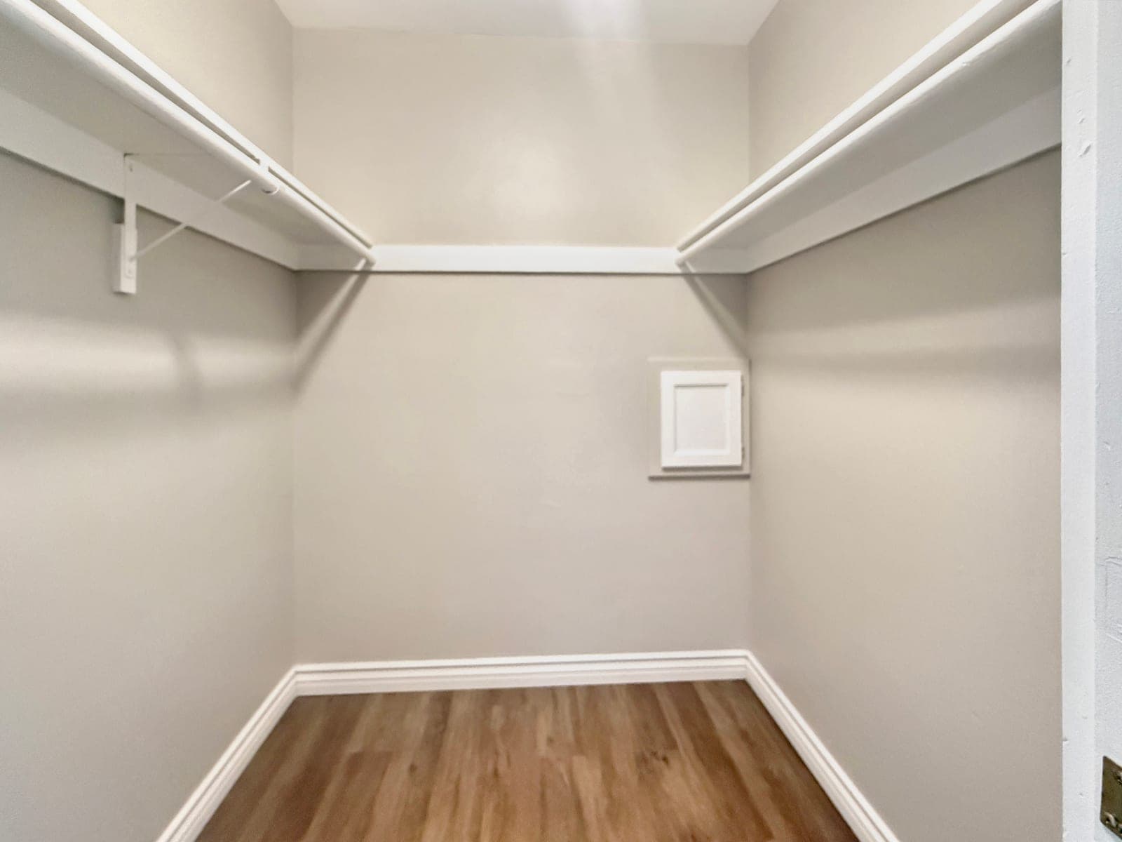 Walk-in closet in renovated unit