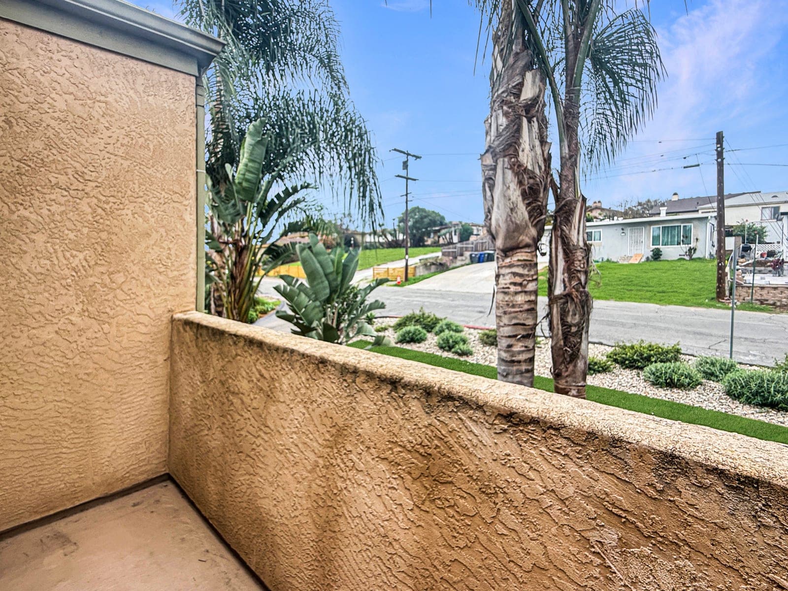 Private patio with La Mesa neighborhood view